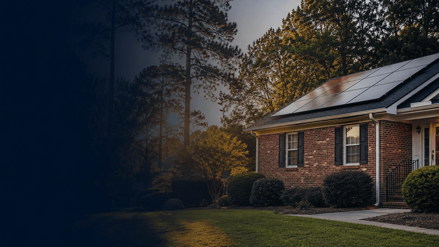 A Midlands brick home with a rooftop solar array